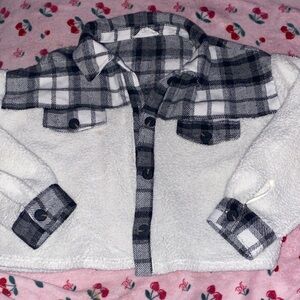 Cozy Plaid and White Womens Button Down Shirt